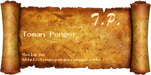 Toman Pongor névjegykártya